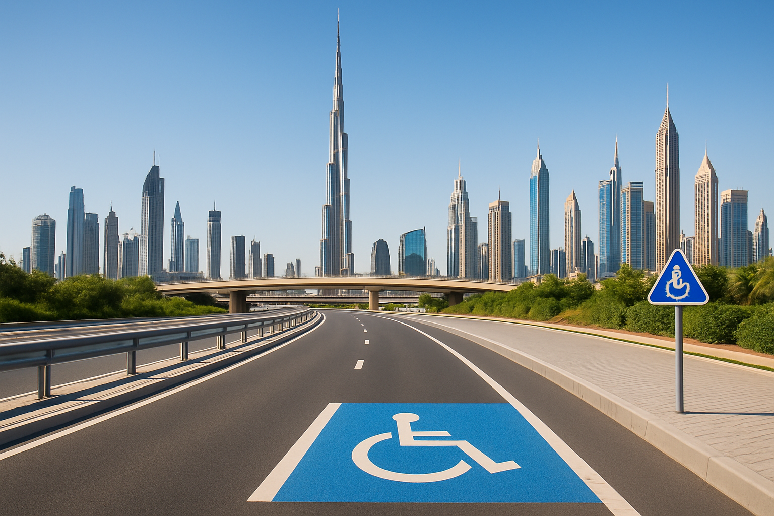 Dubai skyline with accessible roads for all